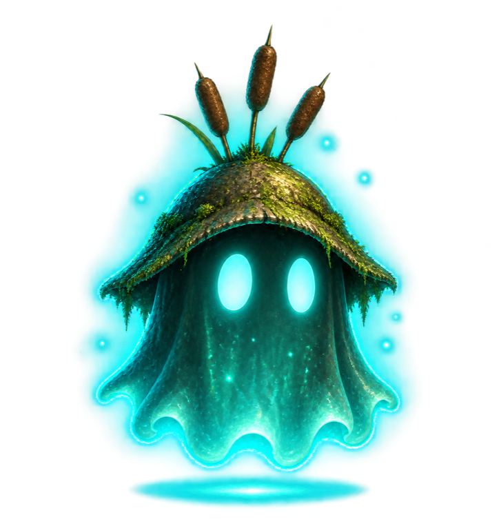 Bog Whisper, a marsh ghost covered in moss