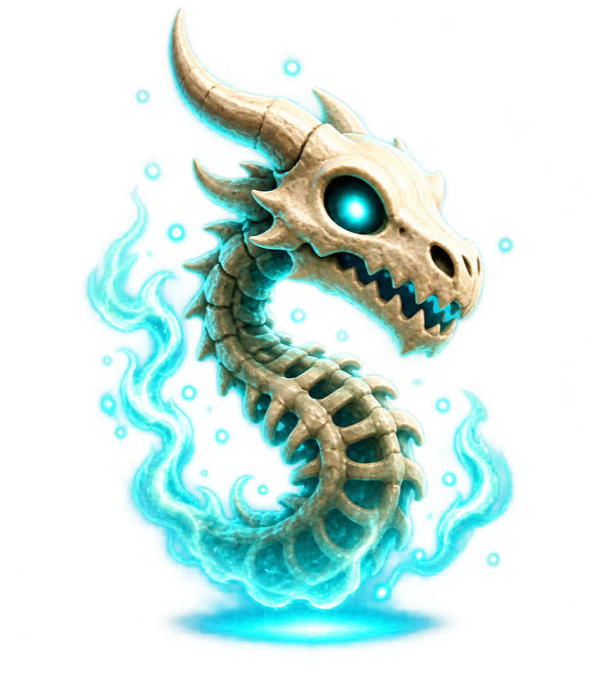 Bone Wyrm, a spectral skeletal dragon